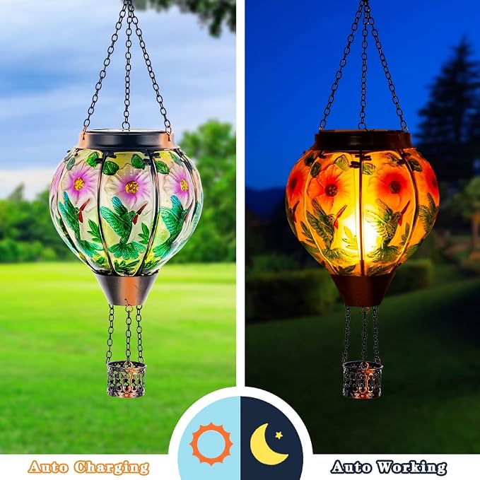 DREAMSOUL Hummingbird Hot Air Balloon Solar Lantern, Hanging Solar Lanterns - Image 5