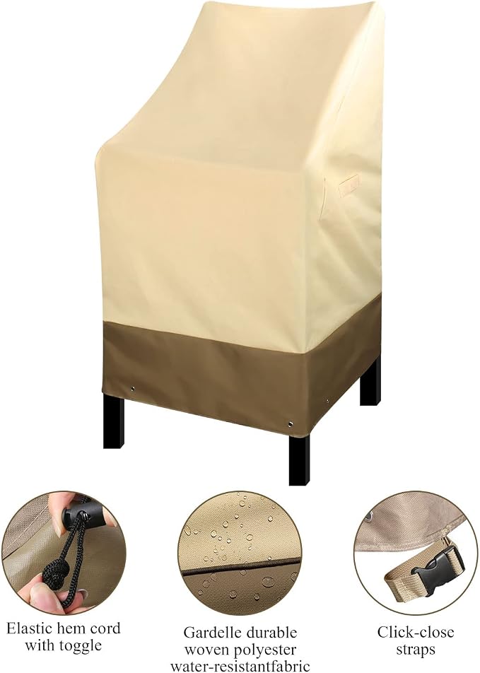 RosieLily High Back Patio Chair Covers Waterproof Heavy Duty Stackable Outdoor - Image 4