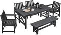 HDPE Outdoor Dining Set of 6, Patio Dining Table Set by SeeHill