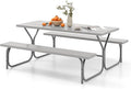 Giantex 6FT Picnic Table Bench Set Outdoor Camping All Weather Metal Base by Giantex