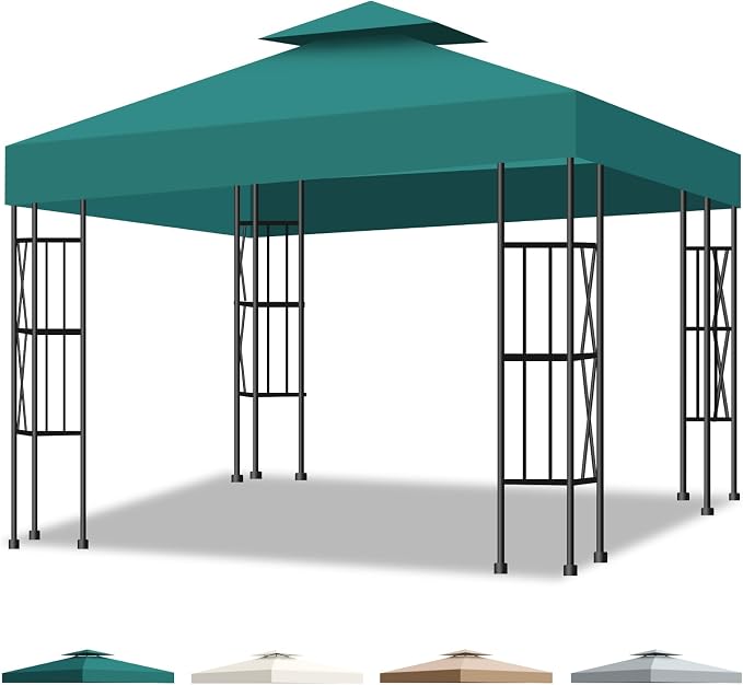10x10 Canopy Replacement Top Cover Canopy Top Replacement Double Layer Vented by Qdreclod