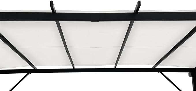 Sunjoy 9 x 9 ft. Pergola, Outdoor Patio Matte Black Steel Classic Frame Pergola - Image 6