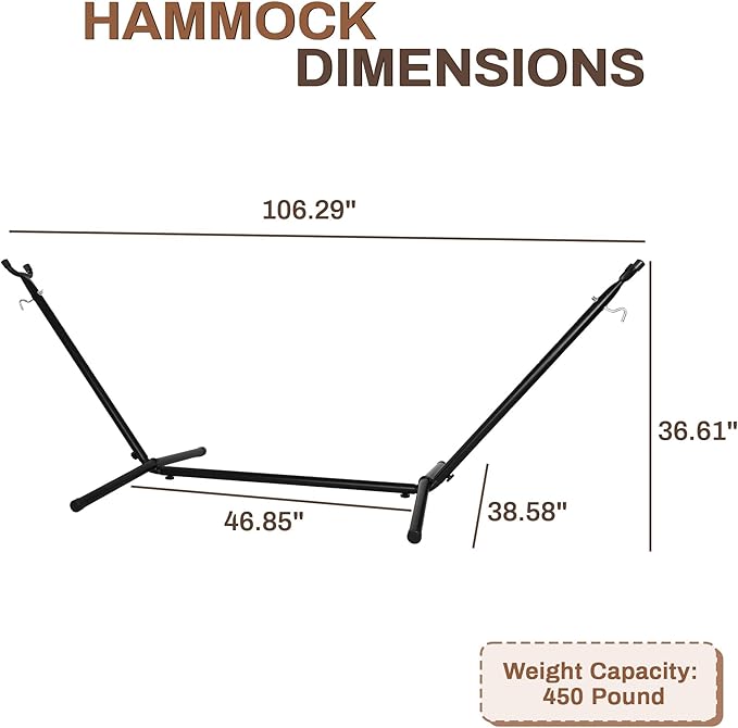 Elevon Hammock Stand, Heavy Duty Adjustable Steel Hammock, 450-Pound Capacity - Image 2