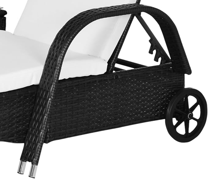 Outsunny Wicker Outdoor Chaise Lounge Chair Set of 3 - Image 9