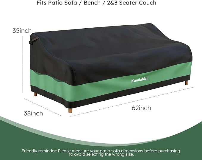 Waterproof Outdoor Sofa Cover, 2-Seater Heavy Duty Patio Loveseat Covers - Image 2