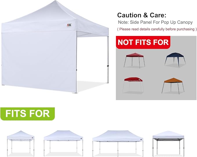 ABCCANOPY Instant Canopy SunWall 10x10 FT, 1 Pack Sidewall Only, No Frame or Top - Image 3