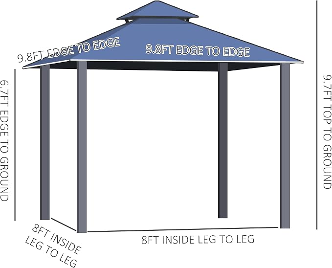 Outsunny 10' x 10' Hardtop Gazebo Canopy - Image 7