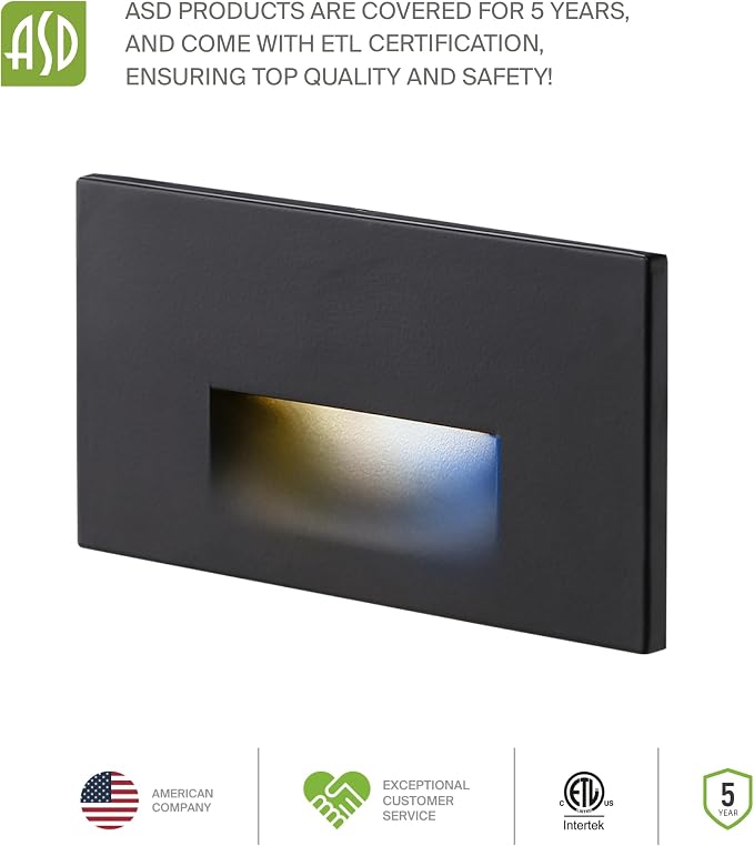 ASD LED Recessed Step Light Fixture, Outdoor & Indoor Stair Tread Lighting | - Image 8