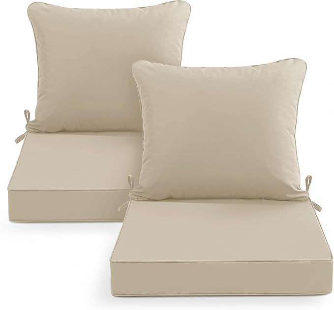 Outdoor Chair Cushion Weather Resistant, Backrest and Seat Cushion Set by SUMMSUN