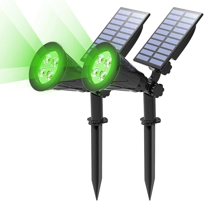 T-SUN Green Solar Spotlights, Auto-ON/Off 180°Angle Adjustable Solar Lights by T-SUN