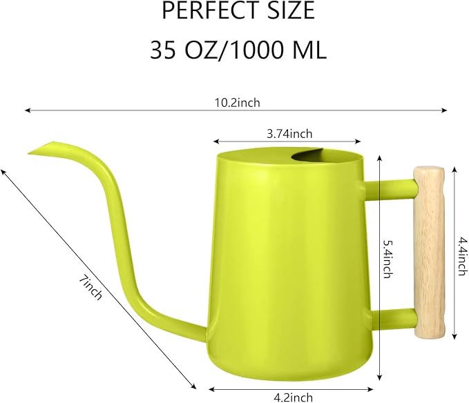 Watering Can Indoor Plants, 35oz Small Stainless Steel Metal Watering Can - Image 7