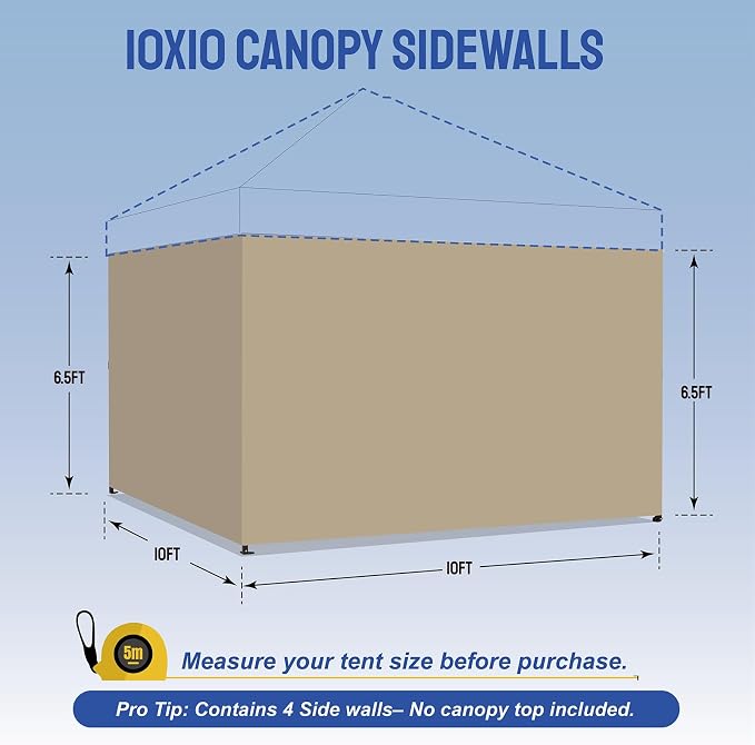 CROWN SHADES 10x10 Canopy Sidewalls - Image 2