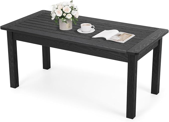 Stoog Outdoor Coffee Table, All-Weather Poly Lumber Patio Side Table, Rectangle by Stoog