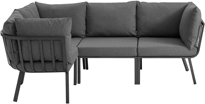 Modway Riverside Outdoor Patio Aluminum Sectional Set - Image 2