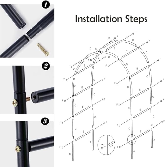 Thickened Tube Garden Entrance Arch – 94.5" H x 55" W Arbor, Weather-Resistant - Image 4