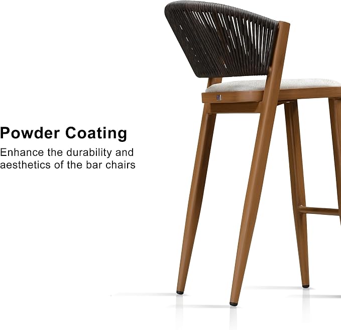PURPLE LEAF Two Pack Bar Stools Outdoor Bar Stool Chair - Image 7