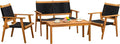 Devoko 4 Pieces Acacia Wood Patio Conversation Sets, Patio Furniture Set by DEVOKO