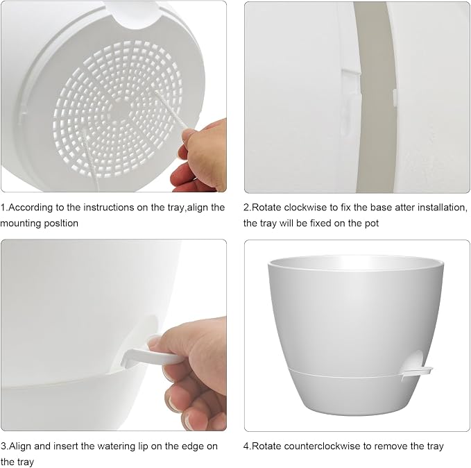 12 Inch Large Self Watering Pots, Flower Pots - Image 4