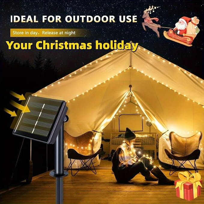 Solar String Lights for Outside, 66FT 200 LED Outdoor Solar Fairy Lights - Image 4