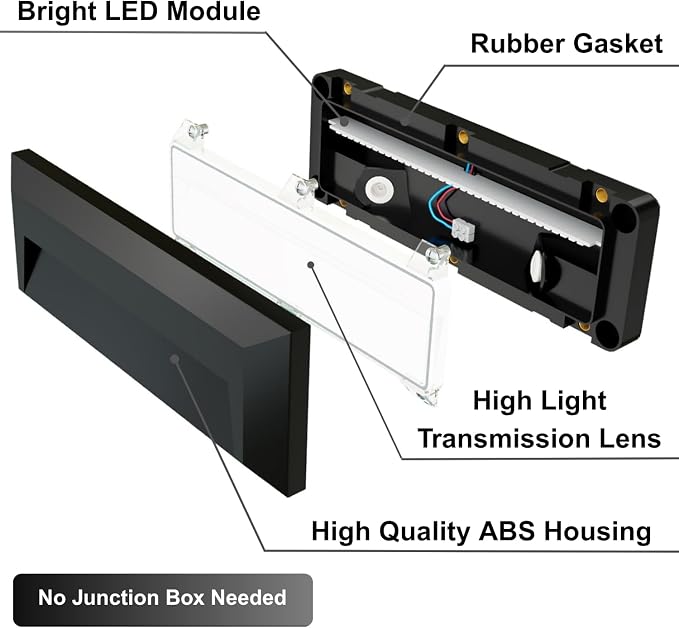 ZONK LED Step Stair Lights 110V-240V, 2W Line Voltage Outdoor Indoor - Image 6