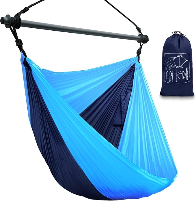 Hammock Chair, Portable Outdoor Hanging Rope Swing, Max 500 Lbs, Collapsible by Konosnd