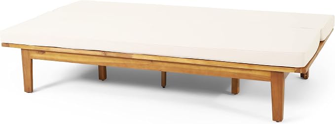 Christopher Knight Home Jill Daybed, Teak + Beige - Image 5