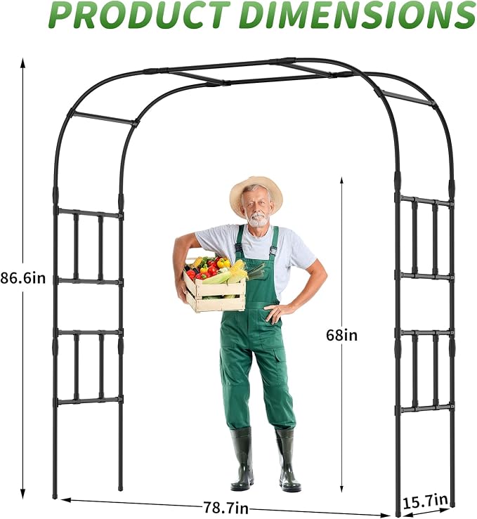 SUNYRISY Garden Arch Trellis for Climbing Plants Outdoor - Image 2