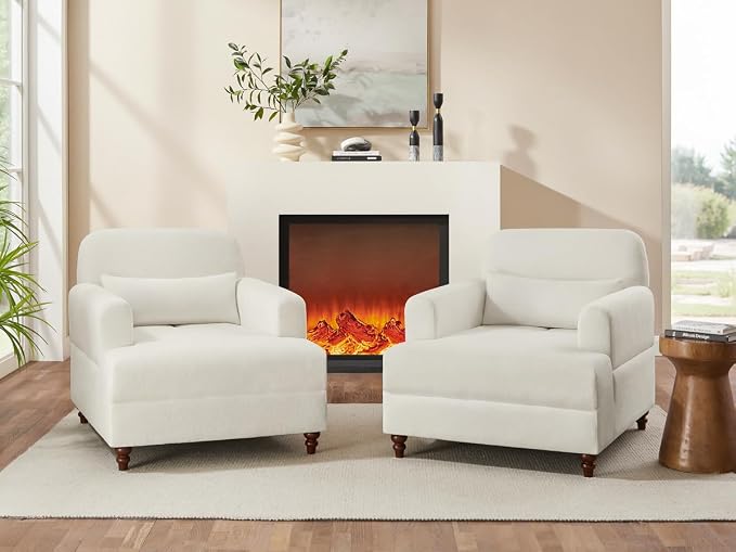 Oversized Chaise Lounge Chair Set of 2, Cloud Fluffy Chaise Sofa Recliner by VANOMi