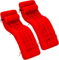 Tudomro 2 Pcs Bright Red 66'' Outdoor Chaise Lounge Cushion Waterproof Patio by Tudomro