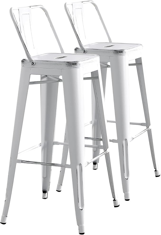 AC Pacific 30” Metal Barstool Set of 2 – Country Rustic Style by ACPacific