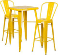 Flash Furniture Commercial Grade 23.75" Square Yellow Metal Indoor-Outdoor Bar by FlashFurniture