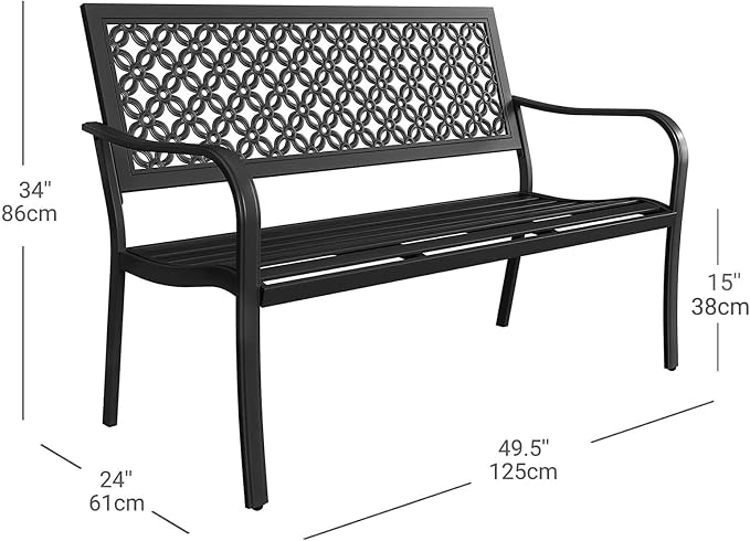 Grand patio 50" Outdoor Bench Garden Bench - Image 3