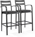 VINGLI Outdoor Bar Stools Set of 2, All-Weather Bar Height Aluminum Stools by VINGLI