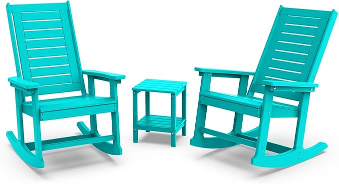 GREENVINES Outdoor Rocking Chair Set | 3-Piece | 2 Rocking Chairs by GreenVines
