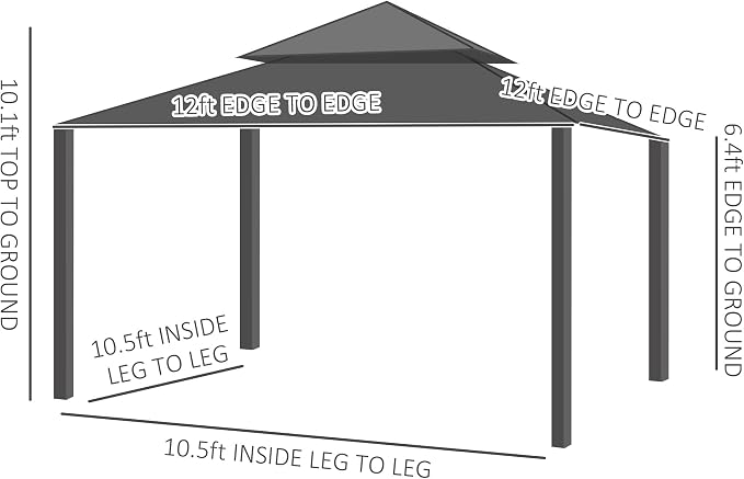 Outsunny 12' x 12' Hardtop Gazebo - Image 7