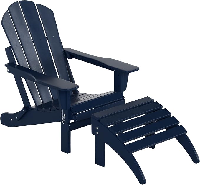 WO Home Furniture Adirondack Ottoman Outdoor Patio Footrest 13.5" Inch Folding - Image 10