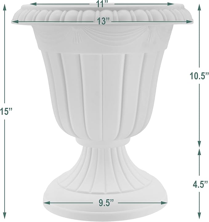 Arcadia Garden Products PL10CP Classic Traditional Plastic Urn Planter - Image 6