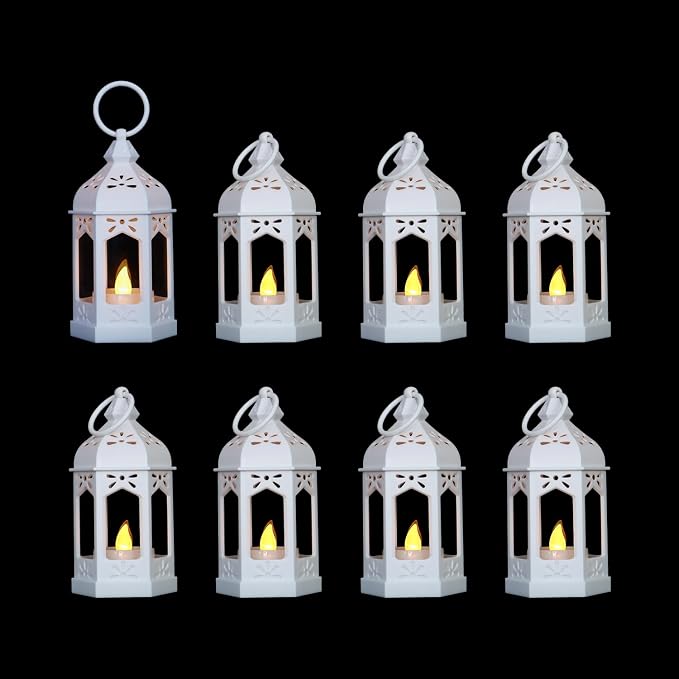 LLQ 8Pcs Mini Moroccan Lantern Decor by LLQ-LuckLifeQuality