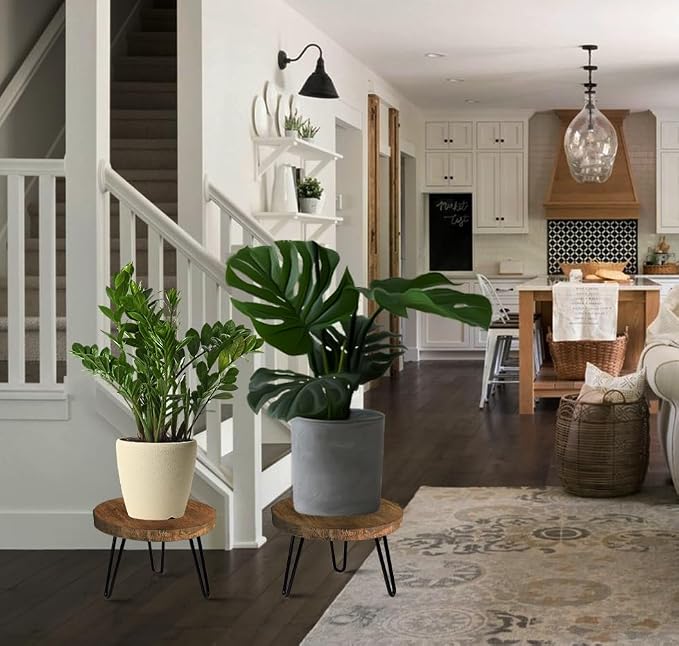 Plant Stand Indoor Outdoor, Wooden plant Stool, Mid Century Plant Stand - Image 5
