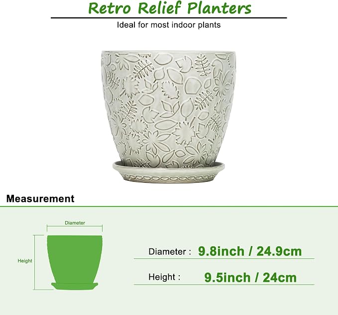 10inch Retro Ceramic Planter - Image 3
