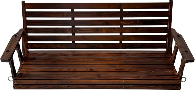Wooden Porch Swing, Ergonomic Seat, Bench Swing - Image 7
