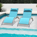 Domi Pool Lounge Chairs Set of 2, Adjustable Aluminum Outdoor Chaise Lounge by domioutdoorliving
