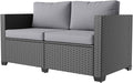 Aoxun 1 Piece Loveseats Patio Furniture Set, Wicker Outdoor Furniture by Aoxun