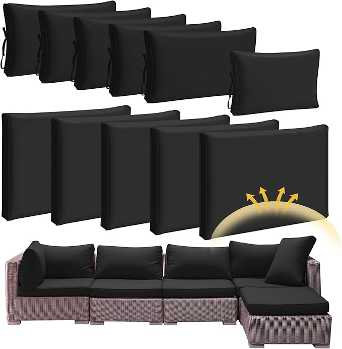 Patelai 11 Pcs Waterproof Patio Cushion Covers by Patelai