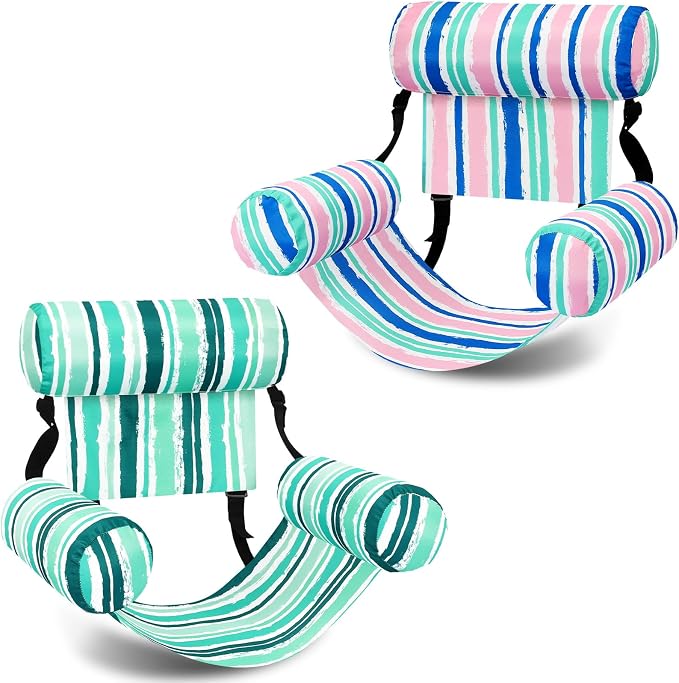 2 Pack Inflatable Pool Float for Adult Adjustable Hammock Float Chair Fabric - Image 8