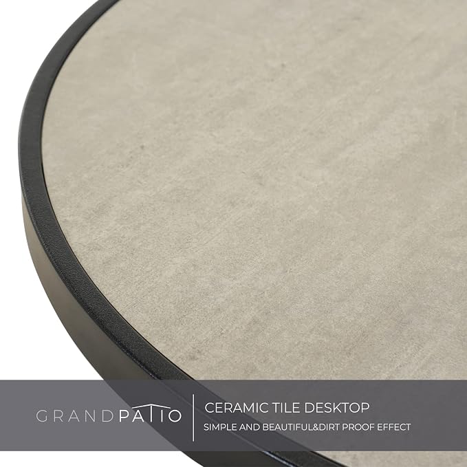 Grand patio 3 Piece Counter Height Patio Bar Set, Modern Round Bar Table and - Image 6