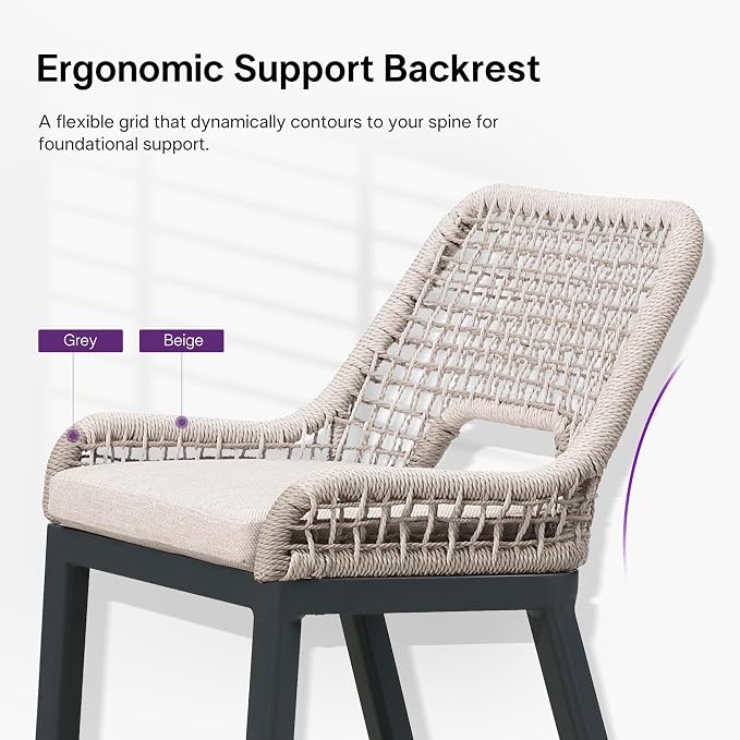 PURPLE LEAF Bar Stool 1 Piece Bar Height Metal Chair - Image 9