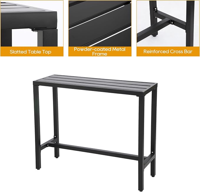Outdoor Patio Bar Set, Bar Height Patio Dining Set, Weather-Resistant Bistro - Image 3