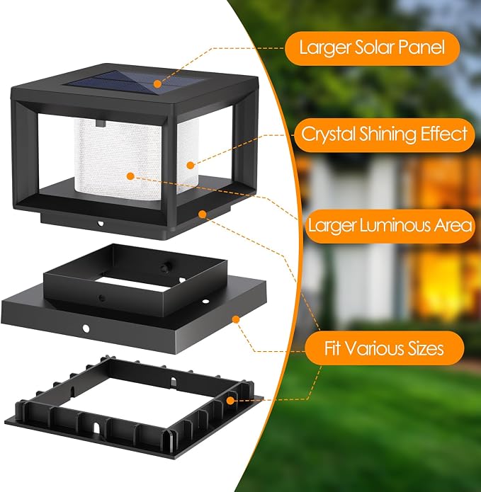 Mlambert 8 Pack Solar Post Lights Outdoor, Waterproof Fence Cap - Image 7