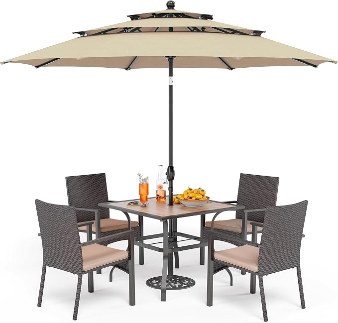 PHI VILLA 5 Pieces Outdoor Dining Set by PHIVILLAThepioneerofcomfortablehouseholdsupplies